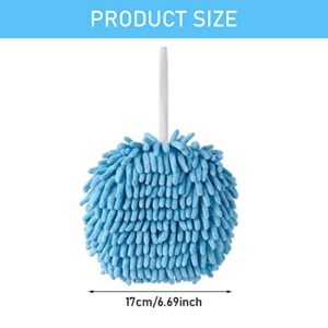 2pcs Soft Hand Drying Hanging Ball, High Absorbent Chenille Fuzzy Ball Plush Sponge Ball Shaped, Thick Drying Cloth Hand Towel for Home Kitchen & Bathroom(Size:2pcs)