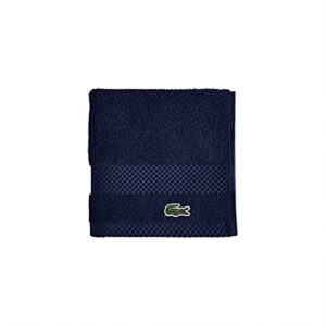 lacoste heritage supima cotton wash cloth, navy, 13" x 13"