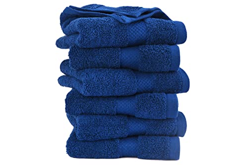 AKTI Premium Hand Towels for Bathroom,16x30 inches, 550 GSM, 6 Piece Set Cotton Towel, Soft & Fluffy, Extra Absorbent, Quick Dry Towels for Body – Navy Hand Towels for Daily Use