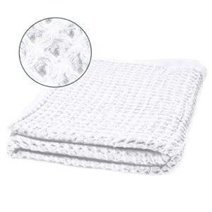 SUTERA - 2 Waffle Bath Towels and 2 Waffle Hand Towels Bundle (Gray and White Collection)