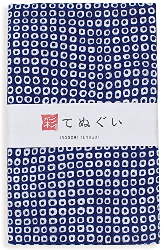 KOMESICHI irodori Japanese Traditional Towel Tenugui Japan Pattern B with Fray Prevention Processing Set of 3 with Tenugui Iroha (English Manual)