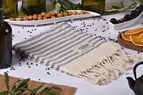 La Hammam Turkish Hand Towels Set of 2, 18"x36", Cotton, Ultra Soft, Absorbent & Quick Dry, Decorative Hand Towel for Bathroom, Kitchen, Hair, Dishcloth, Tea, Yoga, Face, Gym & Spa Shiran Beige