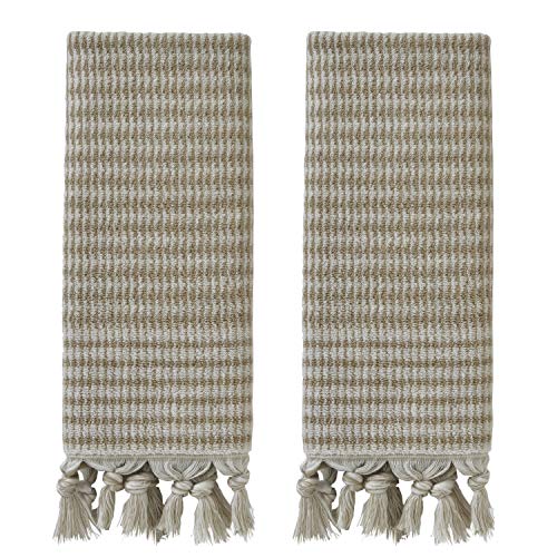 SKL Home Longborough 100% Turkish Cotton Hand Towel Set, 16x26, Tan