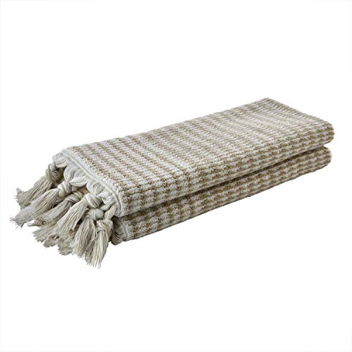 SKL Home Longborough 100% Turkish Cotton Hand Towel Set, 16x26, Tan