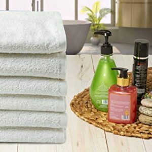 Cotton Bath Towels Set White 22" x 44" Pack of 6 Ultra Soft 100% Cotton Bath Towel White Highly Absorbent Daily Usage Bath Towel Ideal for Pool Home Gym Spa Hotel