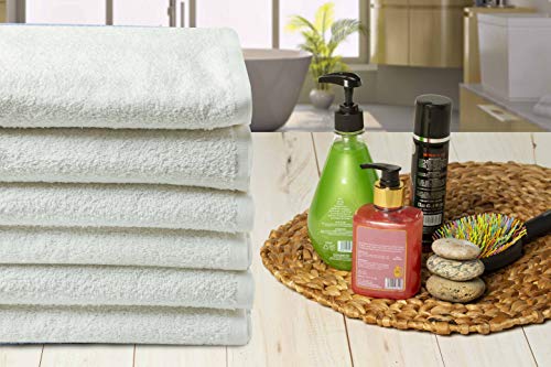 Cotton Bath Towels Set White 22" x 44" Pack of 6 Ultra Soft 100% Cotton Bath Towel White Highly Absorbent Daily Usage Bath Towel Ideal for Pool Home Gym Spa Hotel