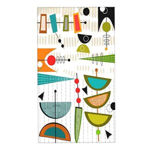 covasa geometry hand towels for bathroom,set of 2,mid-century modern abstract #56,soft absorbent small bath towel kitchen dish guest towel for men women,bathroom decor 15.7"x27.5"