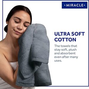 Miracle Made Hand Towel - Stone - Premium 100% USA-Grown Cotton Bathroom Hand and Face Towel with Natural Silver Ultra Soft Plush Fade Resistant Highly Absorbent Quick Drying