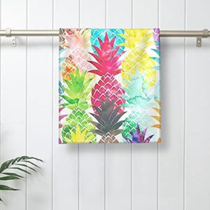 XWQWER Hawaiian Tropical Pineapple Hand Towels Ultra Soft Highly Absorbent Bathroom Towel， Multipurpose Kitchen Dish Guest Towel for Gym, Hotel, Spa and Home Decor(27.5 x 12 in)