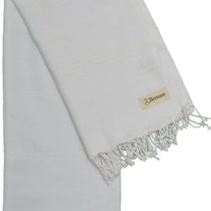 Bersuse 100% Cotton Anatolia Turkish Towel - 37x70 Inches, White