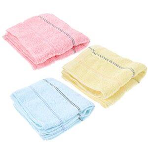 topbathy 4pcs/set colorful striped cotton hand towels absorbent face towels quick dry washcloth for household(yellow, pink, blue and green)