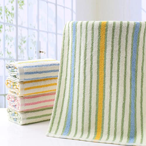 TOPBATHY 4pcs/Set Colorful Striped Cotton Hand Towels Absorbent Face Towels Quick Dry Washcloth for Household(Yellow, Pink, Blue and Green)