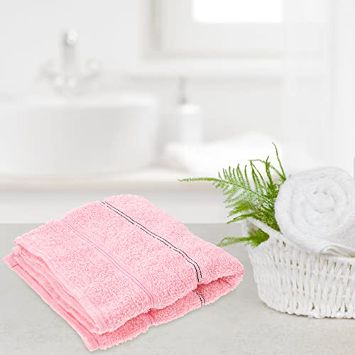 TOPBATHY 4pcs/Set Colorful Striped Cotton Hand Towels Absorbent Face Towels Quick Dry Washcloth for Household(Yellow, Pink, Blue and Green)