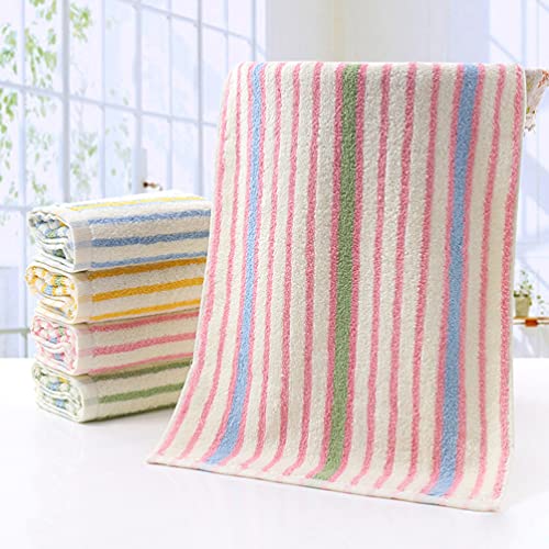 TOPBATHY 4pcs/Set Colorful Striped Cotton Hand Towels Absorbent Face Towels Quick Dry Washcloth for Household(Yellow, Pink, Blue and Green)