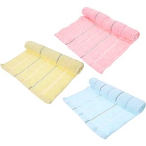 TOPBATHY 4pcs/Set Colorful Striped Cotton Hand Towels Absorbent Face Towels Quick Dry Washcloth for Household(Yellow, Pink, Blue and Green)