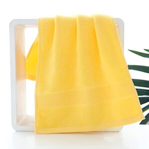 Pidada Hand Towels Set of 2 100% Cotton Absorbent Soft Towel for Bathroom 13.8 x 29.5 Inch (Yellow)