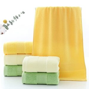 Pidada Hand Towels Set of 2 100% Cotton Absorbent Soft Towel for Bathroom 13.8 x 29.5 Inch (Yellow)