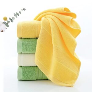 Pidada Hand Towels Set of 2 100% Cotton Absorbent Soft Towel for Bathroom 13.8 x 29.5 Inch (Yellow)