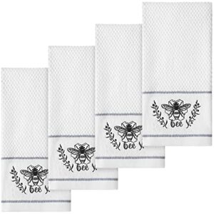 tudomro 4 pieces farmhouse bee hand towels farmhouse absorbent cleaning drying bee hand towels 16 x 25 inches cotton highly absorbent soft luxury towel decorative hand towels for bathroom