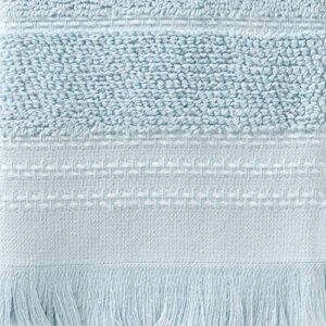 SKL Home by Saturday Knight Ltd. Jude Fringe Hand Towel,Aqua (2-Pack)