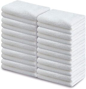 white salon towels pack of 24 gym hand towel, 16 x 26 inch cotton not bleach proof salon towels ring spun cotton maximum softness and absorbency, easy care