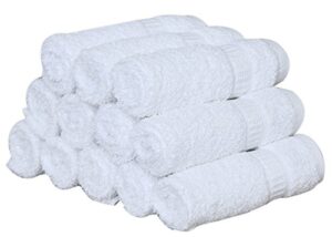 gold textiles 48 pcs 5 star hotel quality hand towels (16"x30", 4.5 lb/dz) premium dobby border luxury hand towel bright white (4 dozen)
