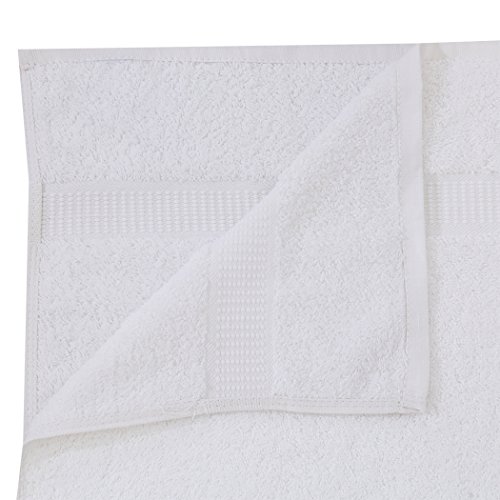 GOLD TEXTILES 48 Pcs 5 Star Hotel Quality Hand Towels (16"X30", 4.5 lb/dz) Premium Dobby Border Luxury Hand Towel Bright White (4 Dozen)