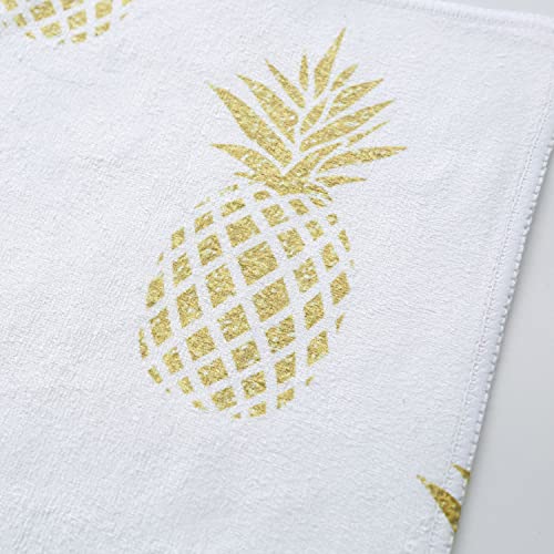 Gbrand Seamless Summer Gold Pineapple Face Towel Microfiber Print Soft Guest Home Decoration Fruit Hand Towels Multipurpose for Bathroom, Hotel, Gym, Swimming and Spa (13.7 X 29.5 inch)