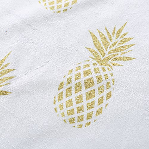 Gbrand Seamless Summer Gold Pineapple Face Towel Microfiber Print Soft Guest Home Decoration Fruit Hand Towels Multipurpose for Bathroom, Hotel, Gym, Swimming and Spa (13.7 X 29.5 inch)