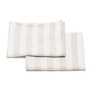 linenme set of 2 hand and guest towels natural striped lucas, 13" x 20"