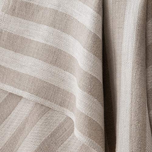 LinenMe Set of 2 Hand and Guest Towels Natural Striped Lucas, 13" x 20"