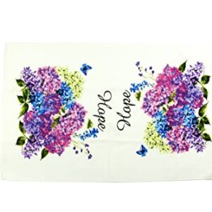 Sunflower Garden Faith, Hope, and Love Floral Hand Towels 24''x15'', Set of 6, White