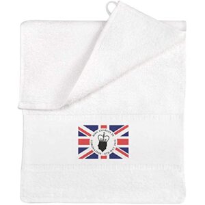 azeeda 'king charles coronation union jack flag' flannel/guest towel (tl00049814)