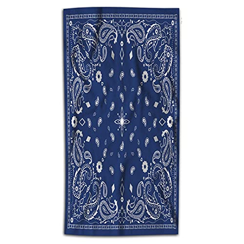 WONDERTIFY Blue Paisley Hand Towel Bandana Border Floral Hand Towels for Bathroom, Hand & Face Washcloths