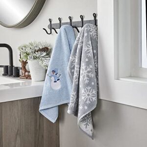 SKL Home Snowman Sled Hand Towel (2-Pack), Blue