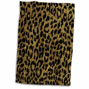 3dRose RAB Rockabilly Metallic Gold and Black Leopard Print - Towels (twl-25494-1)