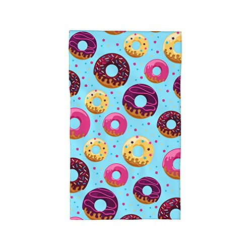 WorldGES Doughnut Bath Hand Towels Polyester Cotton Face Towel Kitchen Dishcloth Soft Absorbent Quick Dry Washcloths for Bathroom Home Hotel Gym Decor 27.5 x 16 in