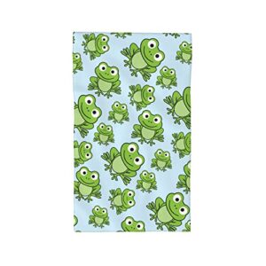 worldges green frog bathroom hand towels modern kitchen towel microfiber soft face towels super absorbent washcloths home hotel swim spa gym fingertip towels 27.5 x 16 in