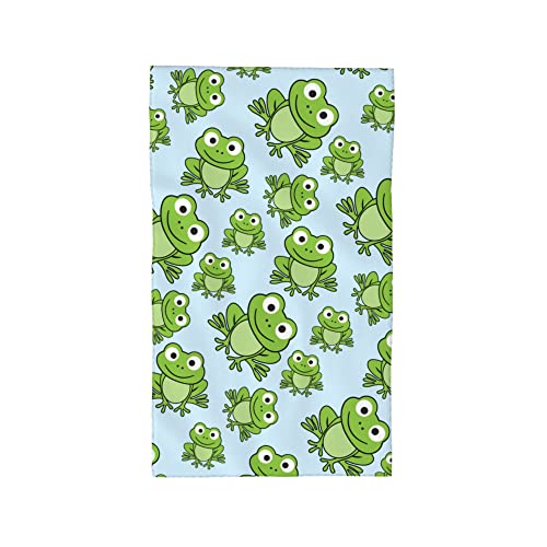 WorldGES Green Frog Bathroom Hand Towels Modern Kitchen Towel Microfiber Soft Face Towels Super Absorbent Washcloths Home Hotel Swim Spa Gym Fingertip Towels 27.5 x 16 in