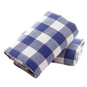 hoirix 3-pack classical plaid soft cotton gause hand towel highly absorbent towels for bathroom ( color : blue , size : 3pack )