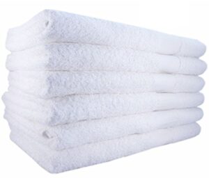 eom basic white hand towels cotton 16" x 27" 12 pack