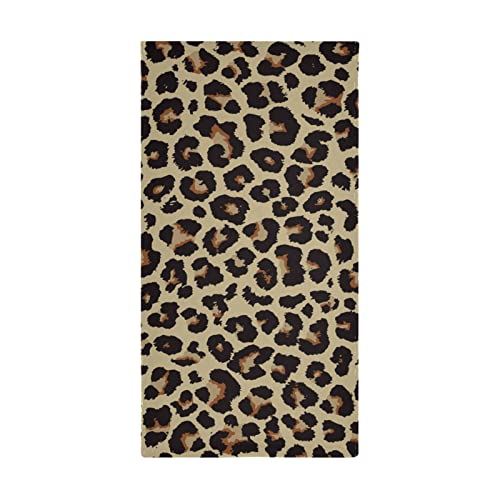 Cheetah Leopard Print Animal Skin Towels Set of 2 Hand Towel Absorbent Face Towel Soft Dish Towels for Gym Bath Kitchen Decor 28x14 Inches