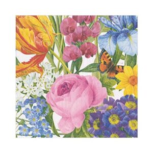 caspari redoute floral paper luncheon napkins in ivory, pack of 20
