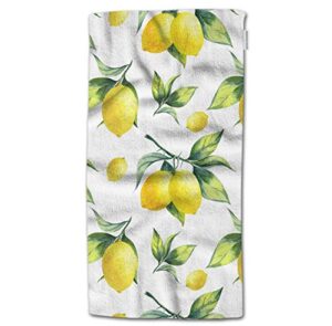 hgod designs hand towel lemon,watercolor lemon pattern hand towel best for bathroom kitchen bath and hand towels 30" lx15 w