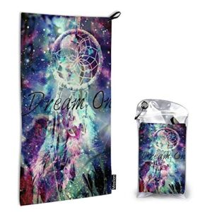 moslion quick dry hand towel galaxy nebula universe dream catcher bath hand towel decorative for bathroom/kitchen 15x31 inch