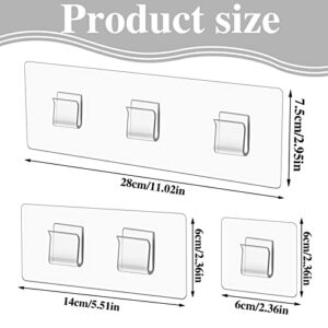 14 Pack Shower Caddy Adhesive Replacement, Shower Caddy Adhesive Strips Shower Caddy Hooks Strong Adhesive Wall Hooks No Drilling Waterproof Adhesive Hooks Flat Hooks for Shower Caddy