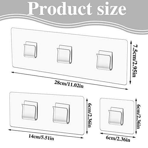 14 Pack Shower Caddy Adhesive Replacement, Shower Caddy Adhesive Strips Shower Caddy Hooks Strong Adhesive Wall Hooks No Drilling Waterproof Adhesive Hooks Flat Hooks for Shower Caddy