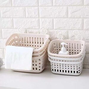 Bernese 3pcs Plastic Hanging Shower Caddy Basket,Connecting Organizer Storage Basket,with Hook,For Bathroom Kitchen, Pantry, Bathroom, Dorm Room