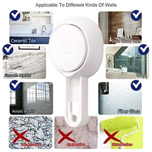 Shower Caddy Double Layer Suction Cup Shower Shelf One Second Installation Wall Mounted Shower Organizer Removable & Reusable Shower Basket Waterproof & Oil-proof Draining Bathroom Shelves No Drilling