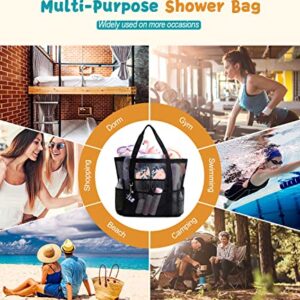 Alidor Large Capacity Mesh Shower Caddy Portable for College Dorm Room Essentials, 9-Pockets, Hanging Shower Tote Bag for Bathroom, Swimming, Beach, Fitness, Gym